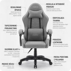 Fotel gamingowy Cabro C500 Ciemnoszary Tkanina